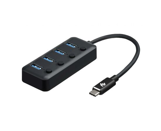Концентратор 2E Type-C to 4xUSB3.0, with switch, 0.25 м (2E-W1406)