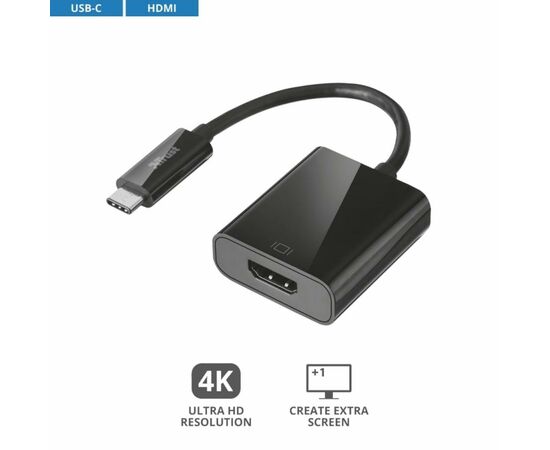 Переходник USB-C to HDMI BLACK Trust (21011_TRUST), изображение 6 Переходник USB-C to HDMI BLACK Trust (21011_TRUST), изображение 6