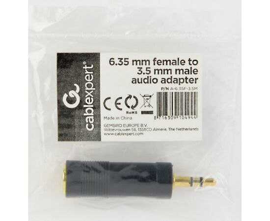 Переходник 6.35мм F to M 3.5 мм Cablexpert (A-6.35F-3.5M), изображение 2 Переходник 6.35мм F to M 3.5 мм Cablexpert (A-6.35F-3.5M), изображение 2