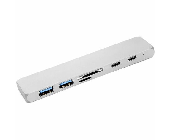 Концентратор PowerPlant Type-C - HDMI 4K, USB 3.0, USB Type-C, SD, microSD (CA911684)