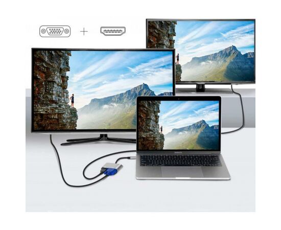Перехідник Type-C to HDMI / VGA Extradigital (KBV1743), зображення 5 Перехідник Type-C to HDMI / VGA Extradigital (KBV1743), зображення 5