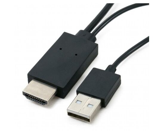 Перехідник MHL, microUSB (5pin) M, USB M-HDMI AM (1.8m) Extradigital (KBV1683), зображення 2 Перехідник MHL, microUSB (5pin) M, USB M-HDMI AM (1.8m) Extradigital (KBV1683), зображення 2