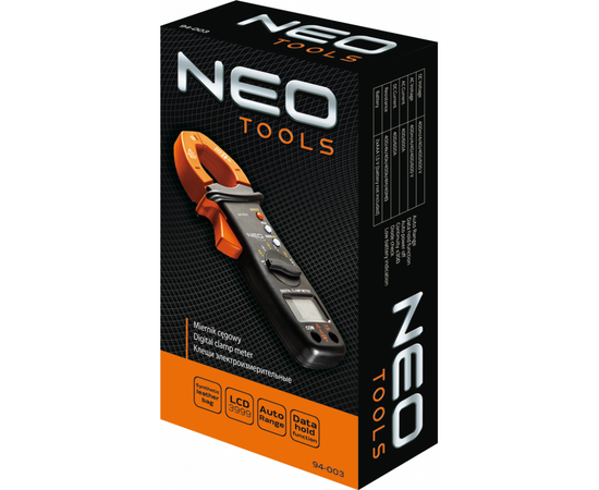Цифровой мультиметр Neo Tools клещи электроизмерительные (94-003), изображение 2 Цифровой мультиметр Neo Tools клещи электроизмерительные (94-003), изображение 2