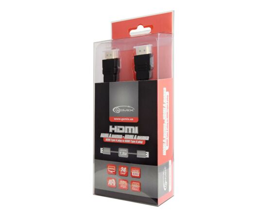 Кабель мультимедийный HDMI to HDMI 3.0m Gemix (Art.GC 1456), изображение 2 Кабель мультимедийный HDMI to HDMI 3.0m Gemix (Art.GC 1456), изображение 2