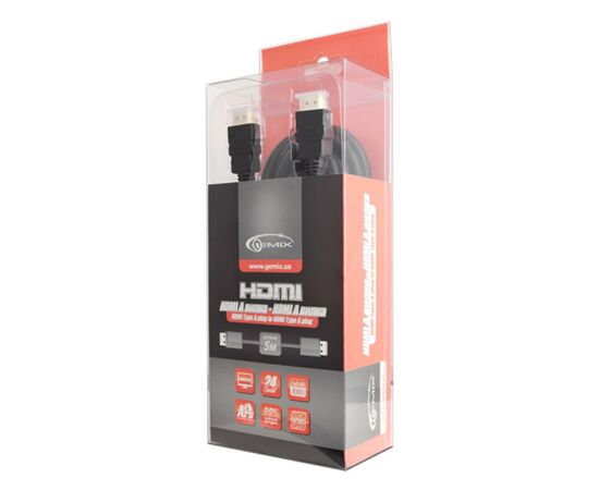 Кабель мультимедийный HDMI to HDMI 5.0m Gemix (Art.GC 1457), изображение 2 Кабель мультимедийный HDMI to HDMI 5.0m Gemix (Art.GC 1457), изображение 2