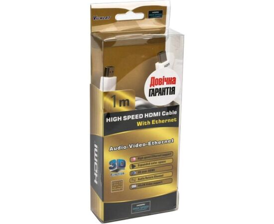 Кабель мультимедійний HDMI to HDMI 1.0m Viewcon (VD 161-1m.), зображення 2 Кабель мультимедійний HDMI to HDMI 1.0m Viewcon (VD 161-1m.), зображення 2