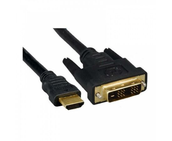 Кабель мультимедийный HDMI to DVI 18+1pin M, 0.5m Cablexpert (CC-HDMI-DVI-0.5M), изображение 2 Кабель мультимедийный HDMI to DVI 18+1pin M, 0.5m Cablexpert (CC-HDMI-DVI-0.5M), изображение 2