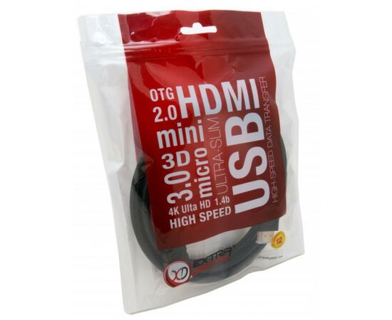 Кабель мультимедійний HDMI to HDMI 1.5m Extradigital (KD00AS1500), зображення 4 Кабель мультимедійний HDMI to HDMI 1.5m Extradigital (KD00AS1500), зображення 4