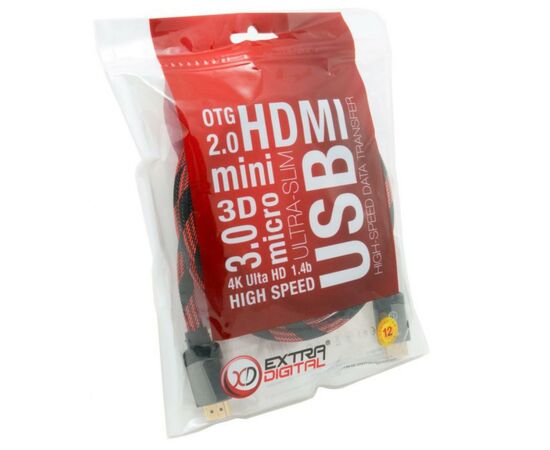 Кабель мультимедійний HDMI to HDMI 1.5m Extradigital (KBH1633), зображення 5 Кабель мультимедійний HDMI to HDMI 1.5m Extradigital (KBH1633), зображення 5