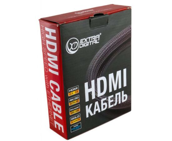 Кабель мультимедійний HDMI to HDMI 3.0m Extradigital (KBH1634), зображення 5 Кабель мультимедійний HDMI to HDMI 3.0m Extradigital (KBH1634), зображення 5