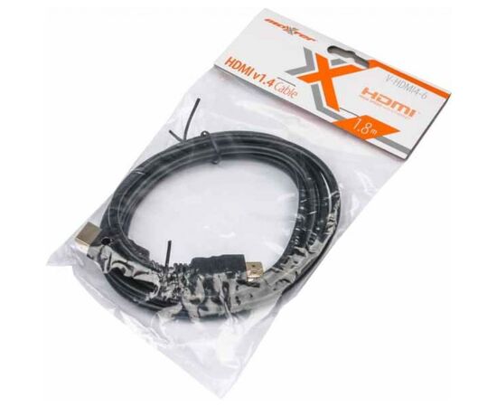 Кабель мультимедийный HDMI to HDMI 1.8m Maxxter (V-HDMI4-6), изображение 2 Кабель мультимедийный HDMI to HDMI 1.8m Maxxter (V-HDMI4-6), изображение 2