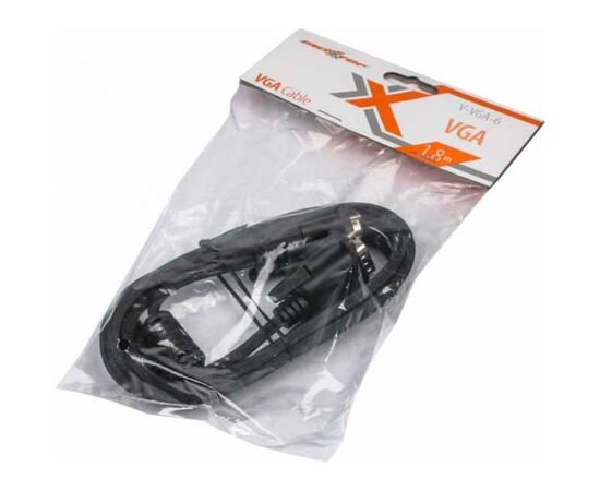 Кабель мультимедийный VGA 1.8m Maxxter (V-VGA-6), изображение 2 Кабель мультимедийный VGA 1.8m Maxxter (V-VGA-6), изображение 2