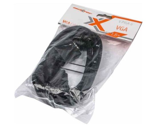 Кабель мультимедийный VGA 1.8m Maxxter (V-PVGA-6), изображение 2 Кабель мультимедийный VGA 1.8m Maxxter (V-PVGA-6), изображение 2