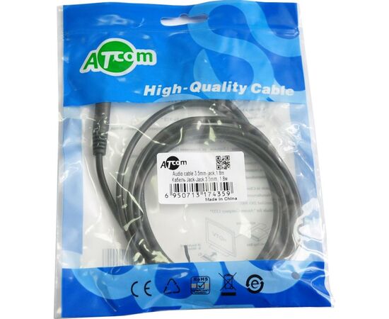 Кабель мультимедійний Jack 3.5mm male/Jack 3.5mm male 1.8m Atcom (17435)