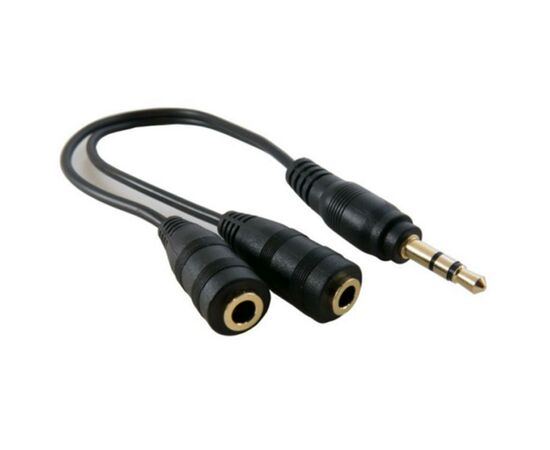 Кабель мультимедийный mini Jack 3.5mm M to 2xmini Jack 3.5mm F 0.2m Extradigital (KBA1680)