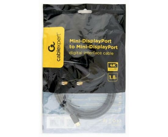 Кабель мультимедийный miniDisplayPort to miniDisplayPort 1.8m Cablexpert (CCP-mDPmDP2-6), изображение 2 Кабель мультимедийный miniDisplayPort to miniDisplayPort 1.8m Cablexpert (CCP-mDPmDP2-6), изображение 2