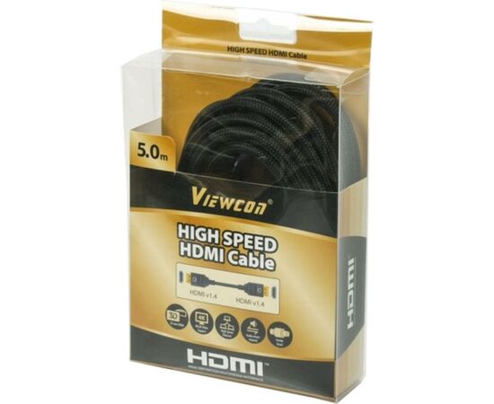 Кабель мультимедийный HDMI to HDMI 5.0m ferrite v.1.4 Cablexpert (VC-HDMI-510-5m), изображение 2