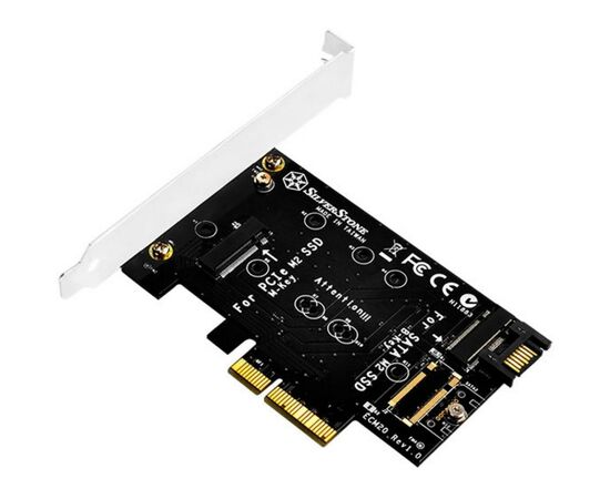 Плата расширения Silver Stone PCIe x4 до SSD m.2 SATA та NVMe (SST-ECM20)