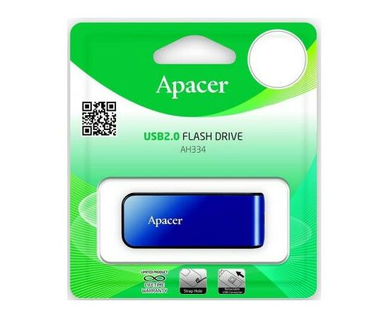 USB флеш накопитель Apacer 32GB AH334 blue USB 2.0 (AP32GAH334U-1), изображение 6 USB флеш накопитель Apacer 32GB AH334 blue USB 2.0 (AP32GAH334U-1), изображение 6