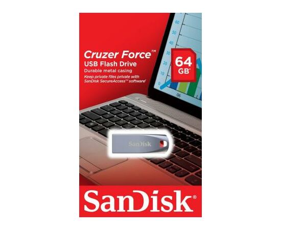 USB флеш накопитель SanDisk 64GB Cruzer Force Metal Silver USB 2.0 (SDCZ71-064G-B35), изображение 4 USB флеш накопитель SanDisk 64GB Cruzer Force Metal Silver USB 2.0 (SDCZ71-064G-B35), изображение 4