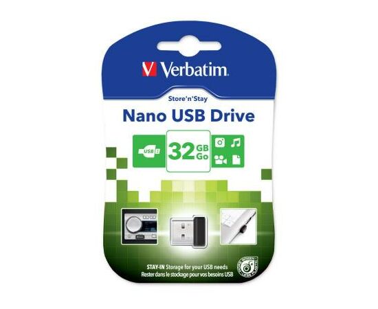 USB флеш накопитель Verbatim 32GB Store 'n' Stay NANO USB 2.0 (98130), изображение 3 USB флеш накопитель Verbatim 32GB Store 'n' Stay NANO USB 2.0 (98130), изображение 3
