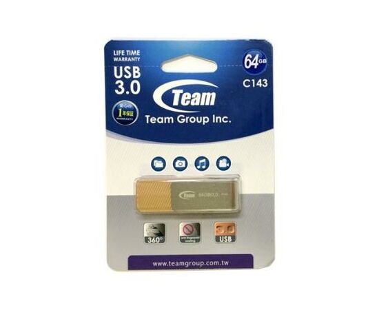 USB флеш накопитель Team 64GB C143 Brown USB 3.0 (TC143364GN01), изображение 2 USB флеш накопитель Team 64GB C143 Brown USB 3.0 (TC143364GN01), изображение 2