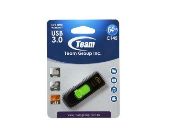 USB флеш накопитель Team 64GB C145 Green USB 3.0 (TC145364GG01), изображение 5 USB флеш накопитель Team 64GB C145 Green USB 3.0 (TC145364GG01), изображение 5
