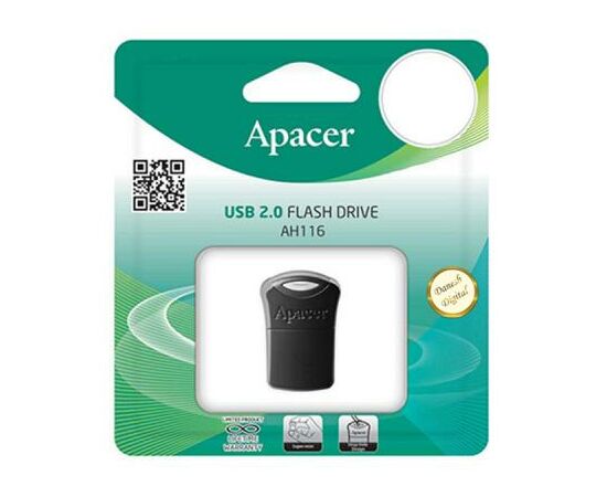 USB флеш накопитель Apacer 32GB AH116 Black USB 2.0 (AP32GAH116B-1), изображение 3 USB флеш накопитель Apacer 32GB AH116 Black USB 2.0 (AP32GAH116B-1), изображение 3
