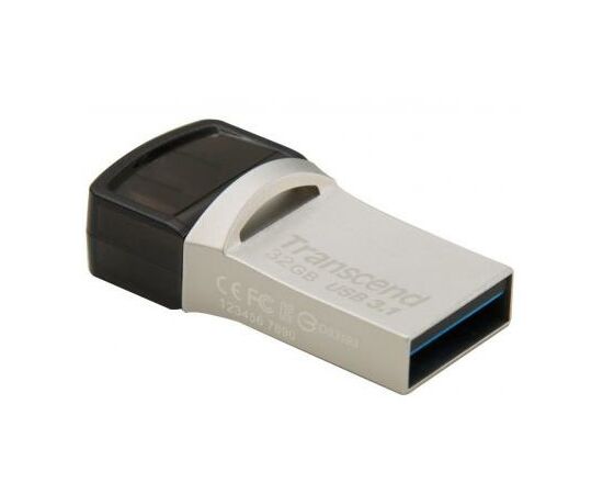 USB флеш накопичувач Transcend 32GB JetFlash 890S Silver USB 3.1 (TS32GJF890S), зображення 2