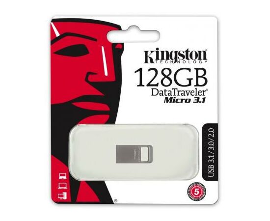 USB флеш накопитель Kingston 128GB DT Micro 3.1 USB 3.1 (DTMC3/128GB), изображение 4 USB флеш накопитель Kingston 128GB DT Micro 3.1 USB 3.1 (DTMC3/128GB), изображение 4
