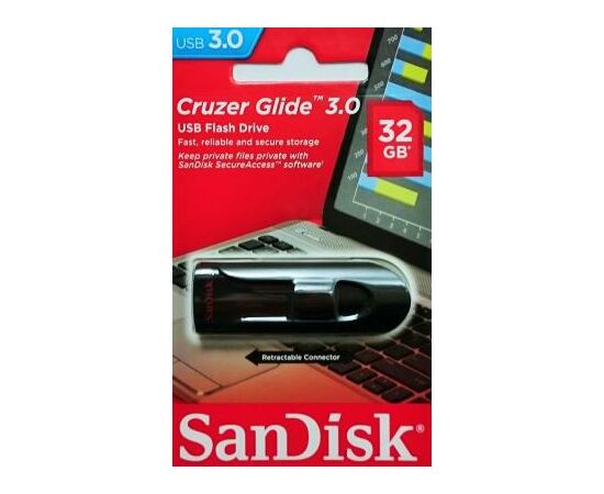 USB флеш накопитель SanDisk 32GB Glide USB 3.0 (SDCZ600-032G-G35), изображение 6 USB флеш накопитель SanDisk 32GB Glide USB 3.0 (SDCZ600-032G-G35), изображение 6