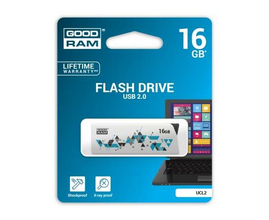 USB флеш накопитель Goodram 16GB Cl!ck White USB 2.0 (UCL2-0160W0R11), изображение 5 USB флеш накопитель Goodram 16GB Cl!ck White USB 2.0 (UCL2-0160W0R11), изображение 5