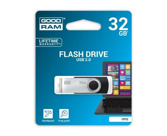 USB флеш накопитель Goodram 32GB UTS2 (Twister) Black USB 2.0 (UTS2-0320K0R11), изображение 2 USB флеш накопитель Goodram 32GB UTS2 (Twister) Black USB 2.0 (UTS2-0320K0R11), изображение 2