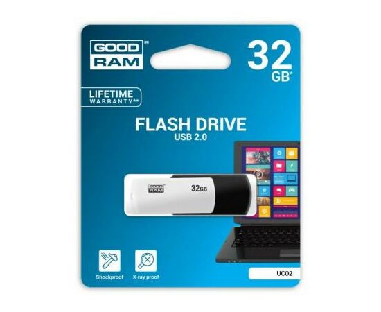USB флеш накопитель Goodram 32GB UCO2 (Colour Mix) Black/White USB 2.0 (UCO2-0320KWR11), изображение 2 USB флеш накопитель Goodram 32GB UCO2 (Colour Mix) Black/White USB 2.0 (UCO2-0320KWR11), изображение 2
