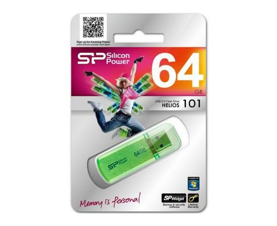 USB флеш накопитель Silicon Power 64GB Helios 101 Green USB 2.0 (SP064GBUF2101V1N), изображение 5 USB флеш накопитель Silicon Power 64GB Helios 101 Green USB 2.0 (SP064GBUF2101V1N), изображение 5