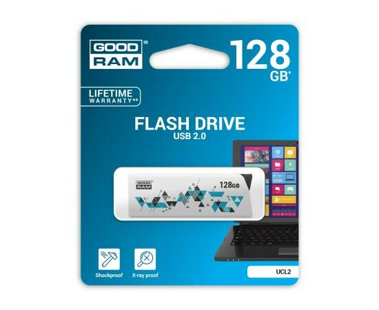 USB флеш накопитель Goodram 128GB UCL2 Click White USB 2.0 (UCL2-1280W0R11), изображение 4 USB флеш накопитель Goodram 128GB UCL2 Click White USB 2.0 (UCL2-1280W0R11), изображение 4