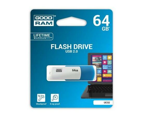 USB флеш накопитель Goodram 64GB UCO2 Colour Mix USB 2.0 (UCO2-0640MXR11), изображение 3 USB флеш накопитель Goodram 64GB UCO2 Colour Mix USB 2.0 (UCO2-0640MXR11), изображение 3