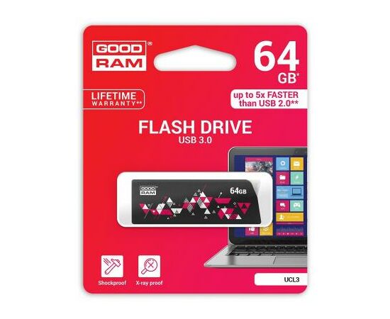 USB флеш накопитель Goodram 64GB UCL3 Click Black USB 3.0 (UCL3-0640K0R11), изображение 4 USB флеш накопитель Goodram 64GB UCL3 Click Black USB 3.0 (UCL3-0640K0R11), изображение 4