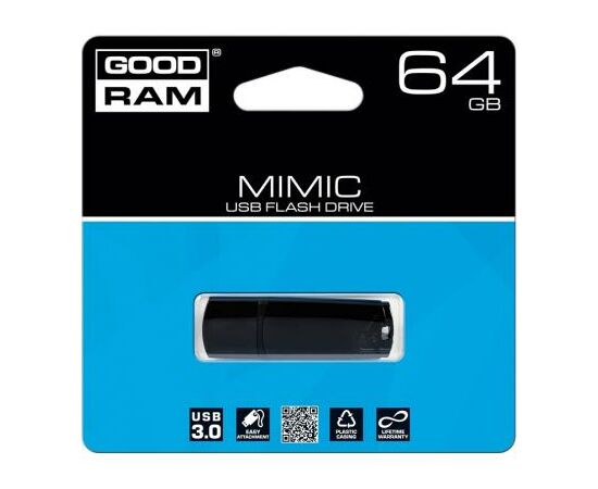 USB флеш накопитель Goodram 64GB UMM3 Mimic Black USB 3.0 (UMM3-0640K0R11), изображение 4 USB флеш накопитель Goodram 64GB UMM3 Mimic Black USB 3.0 (UMM3-0640K0R11), изображение 4