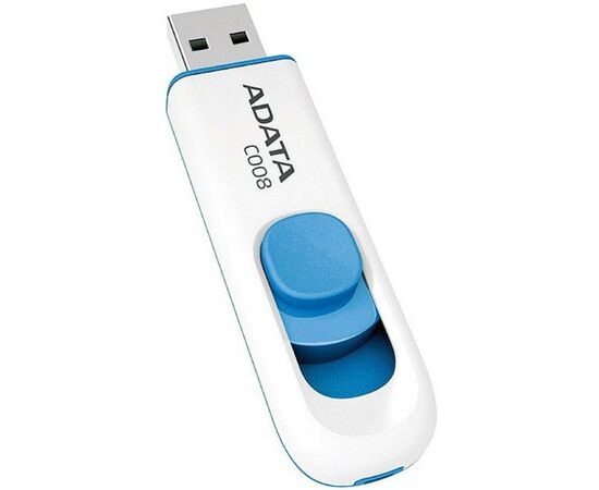 USB флеш накопитель ADATA 32GB C008 White USB 2.0 (AC008-32G-RWE), изображение 3 USB флеш накопитель ADATA 32GB C008 White USB 2.0 (AC008-32G-RWE), изображение 3