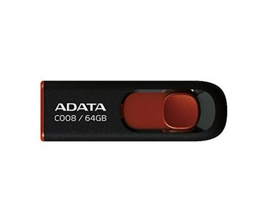 USB флеш накопитель ADATA 64GB C008 Black+Red USB 2.0 (AC008-64G-RKD)