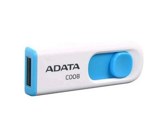 USB флеш накопитель ADATA 64GB C008 White+Blue USB 2.0 (AC008-64G-RWE), изображение 2 USB флеш накопитель ADATA 64GB C008 White+Blue USB 2.0 (AC008-64G-RWE), изображение 2