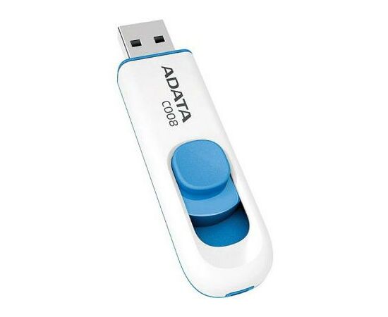 USB флеш накопитель ADATA 64GB C008 White+Blue USB 2.0 (AC008-64G-RWE), изображение 3 USB флеш накопитель ADATA 64GB C008 White+Blue USB 2.0 (AC008-64G-RWE), изображение 3