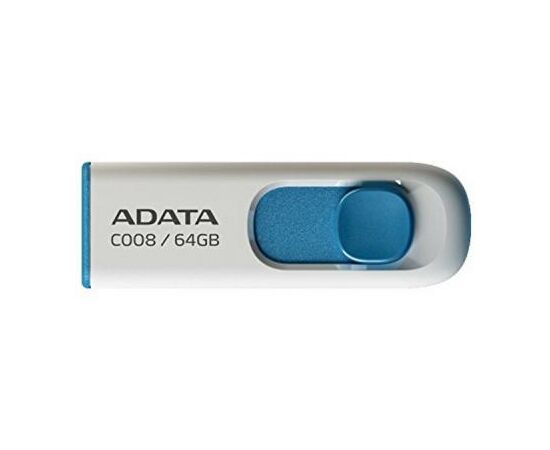 USB флеш накопитель ADATA 64GB C008 White+Blue USB 2.0 (AC008-64G-RWE)
