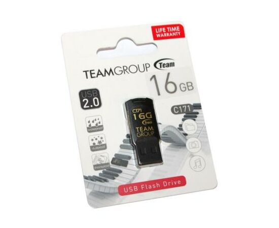 USB флеш накопичувач Team 16GB C171 Black USB 2.0 (TC17116GB01), зображення 3