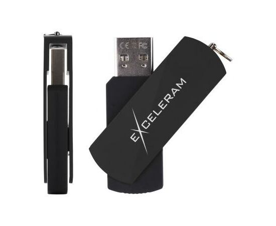 USB флеш накопитель eXceleram 64GB P2 Series Black/Black USB 2.0 (EXP2U2BB64), изображение 4 USB флеш накопитель eXceleram 64GB P2 Series Black/Black USB 2.0 (EXP2U2BB64), изображение 4