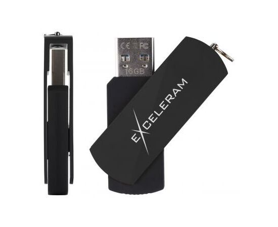 USB флеш накопитель eXceleram 16GB P2 Series Black/Black USB 3.1 Gen 1 (EXP2U3BB16), изображение 4 USB флеш накопитель eXceleram 16GB P2 Series Black/Black USB 3.1 Gen 1 (EXP2U3BB16), изображение 4