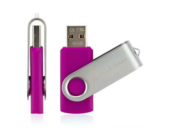 USB флеш накопитель eXceleram 16GB P1 Series Silver/Purple USB 2.0 (EXP1U2SIPU16), изображение 4 USB флеш накопитель eXceleram 16GB P1 Series Silver/Purple USB 2.0 (EXP1U2SIPU16), изображение 4