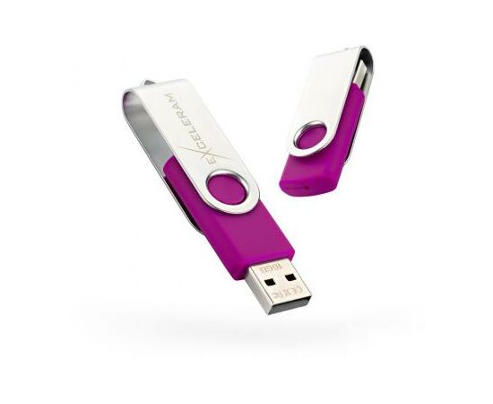 USB флеш накопичувач eXceleram 16GB P1 Series Silver/Purple USB 2.0 (EXP1U2SIPU16)