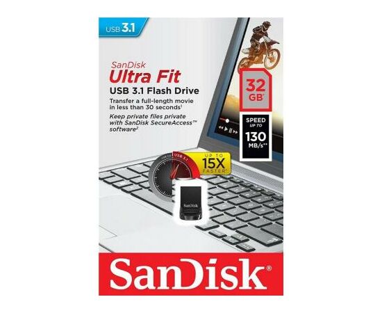 USB флеш накопитель SanDisk 32GB Ultra Fit USB 3.1 (SDCZ430-032G-G46), изображение 6 USB флеш накопитель SanDisk 32GB Ultra Fit USB 3.1 (SDCZ430-032G-G46), изображение 6